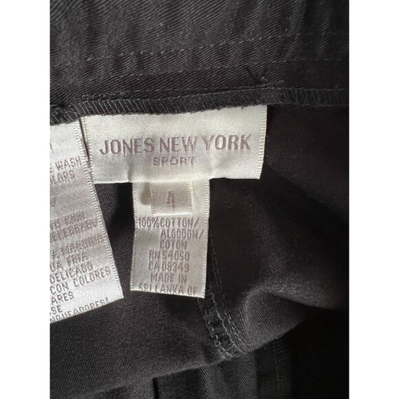 Jones New York Sport Womens Black Cotton Wide-Leg Pants With Drawstring Size 4 - Picture 7 of 16